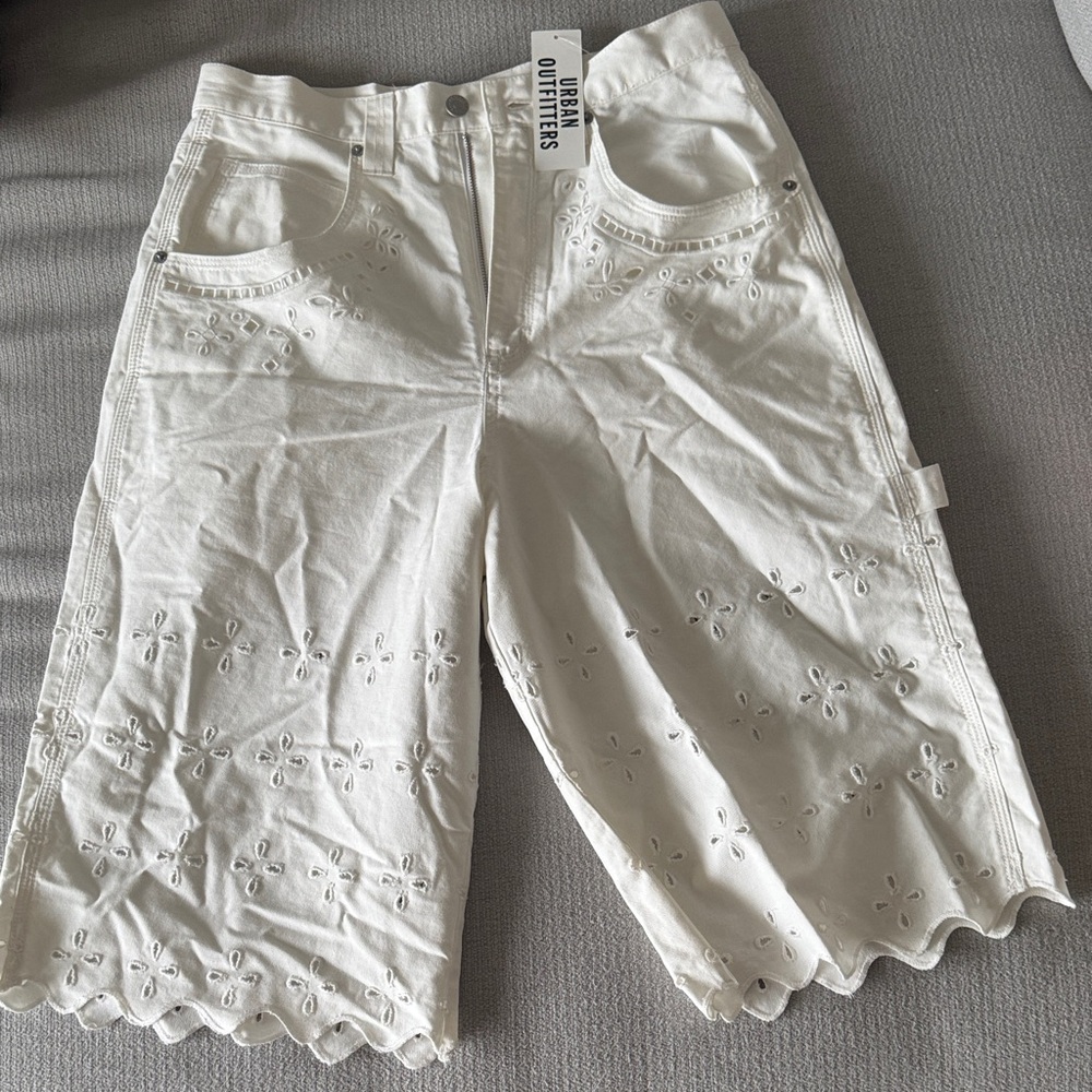 Urban Outfitters White Eyelet Shorts